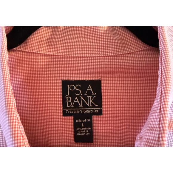 Men's Jos A Bank Travelers Long Sleeve Button Down Shirt Size L Large - Picture 2 of 3